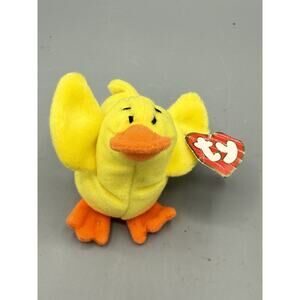 Vintage 1997 Ty Teenie Beanie Baby Quacks Duck Plush McDonalds Tag